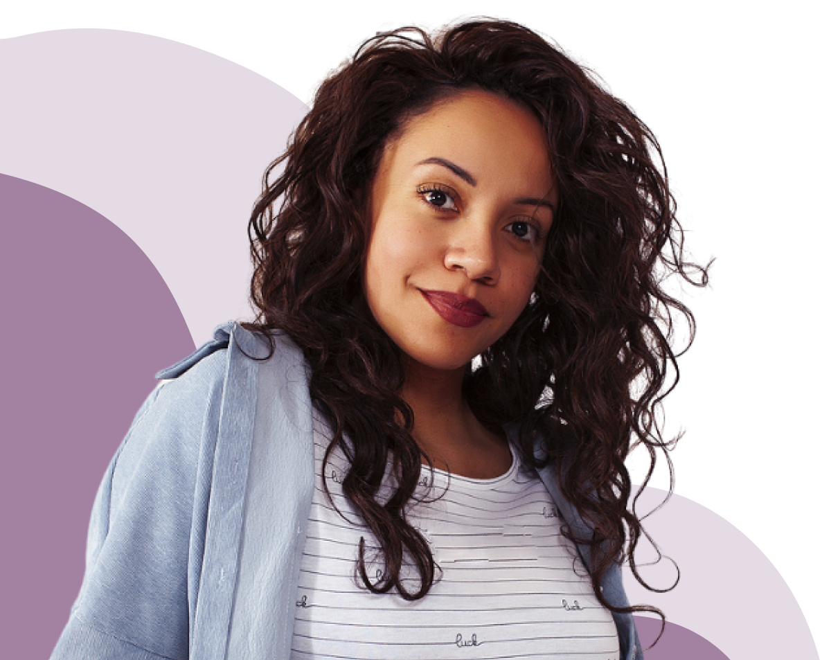 A woman feeling empowered because she knows Pregnancy Care Center will help talk through her pregnancy options with her