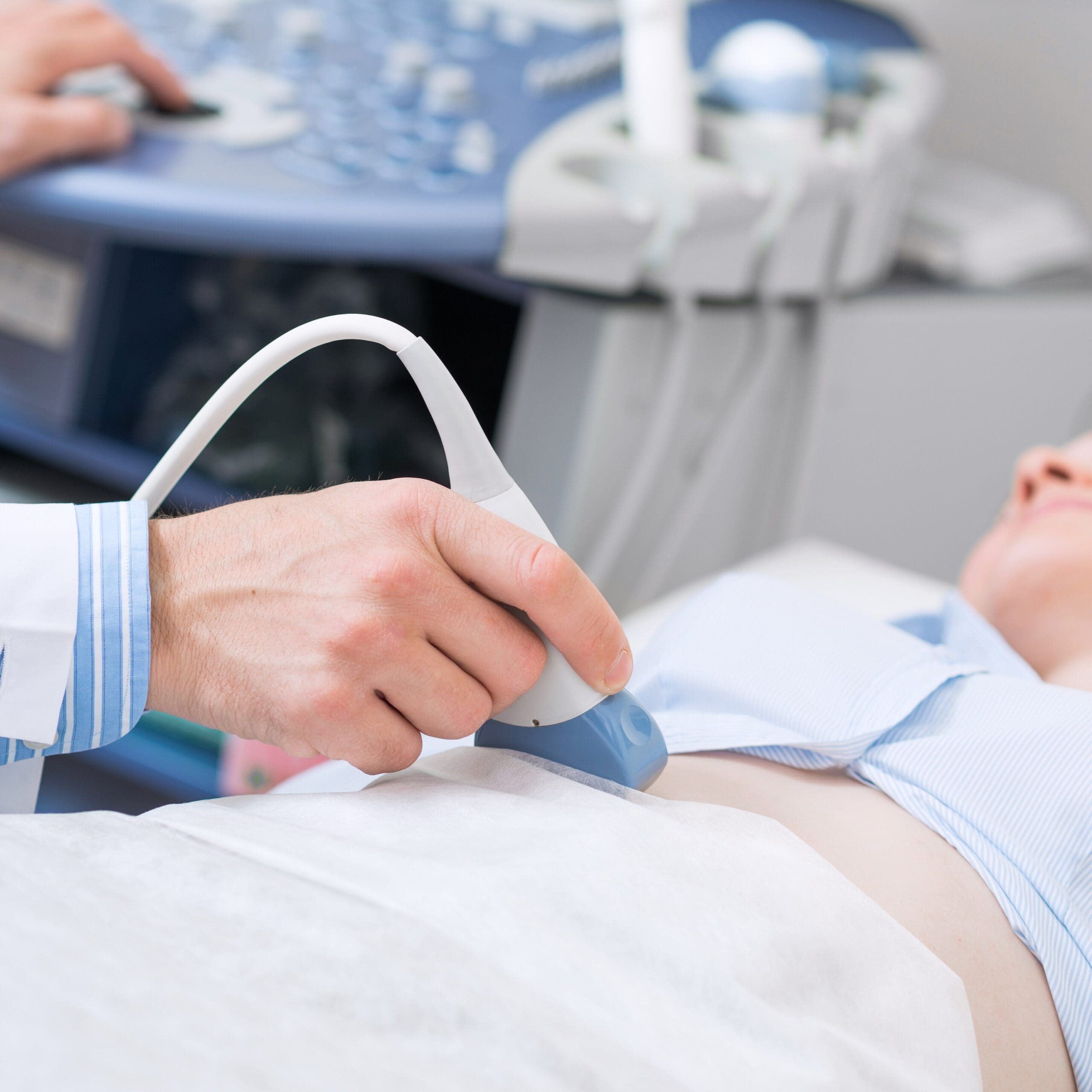 A woman getting a free ultrasound in Fresno, California