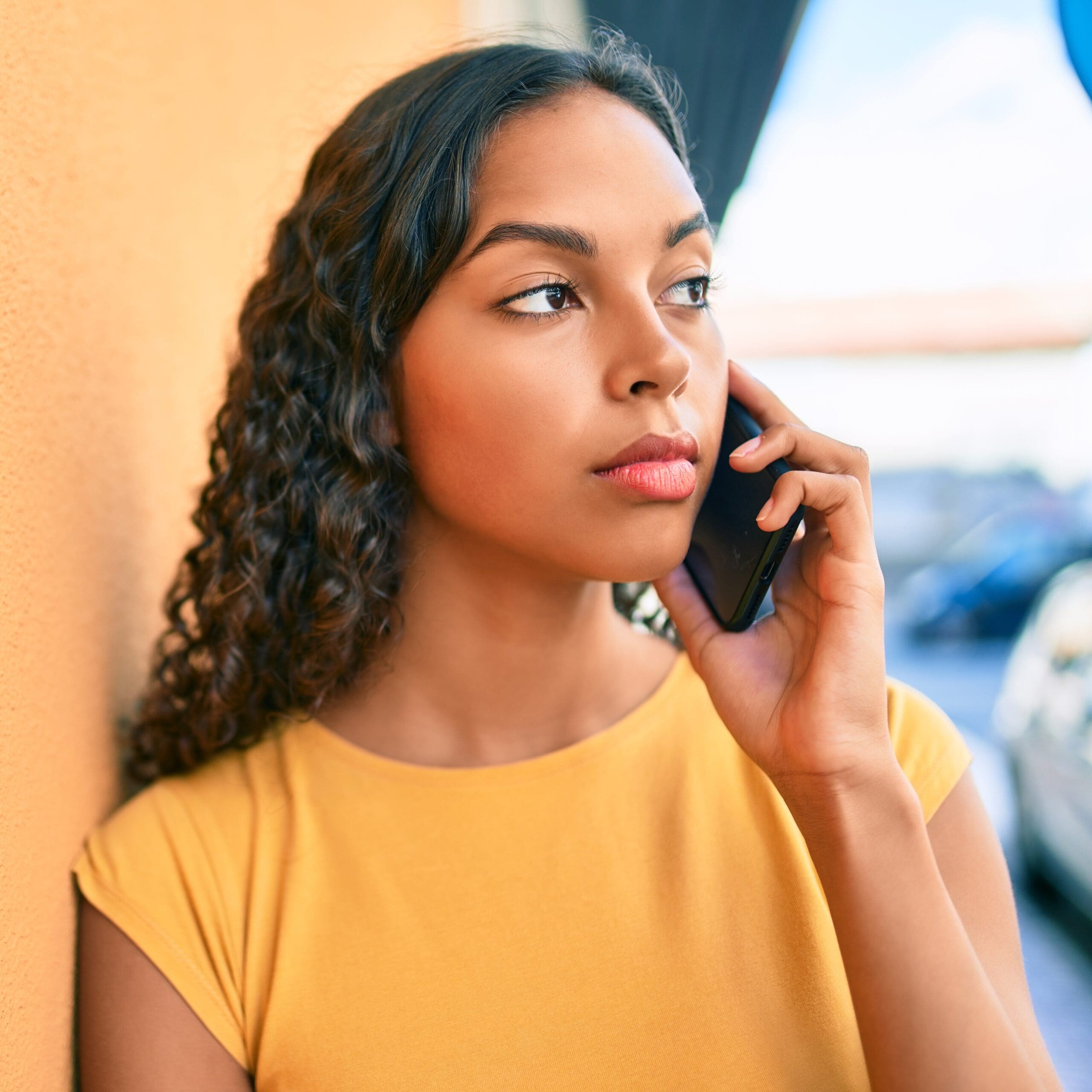 Woman considering her financial options and support