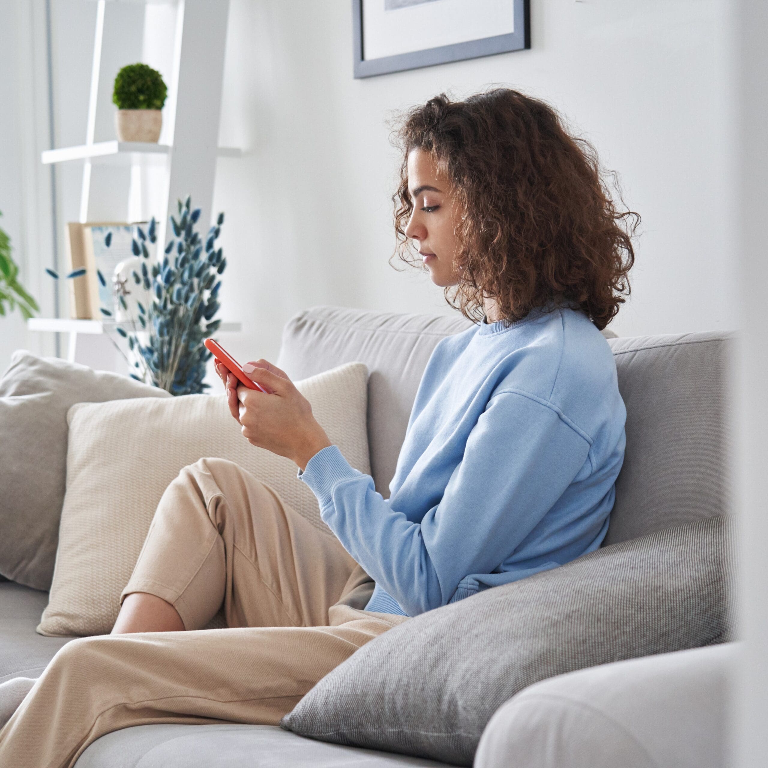 Woman researching "Abortion Pill Reversal"